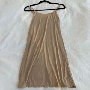 Nude color slip dress